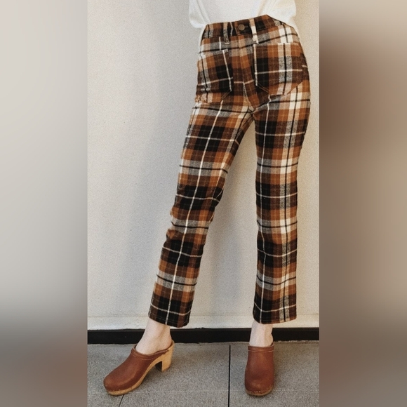 Lykke Wullf Plaid Ranch Prairiecore Country Transitional Earthy Pants XS - Picture 10 of 10